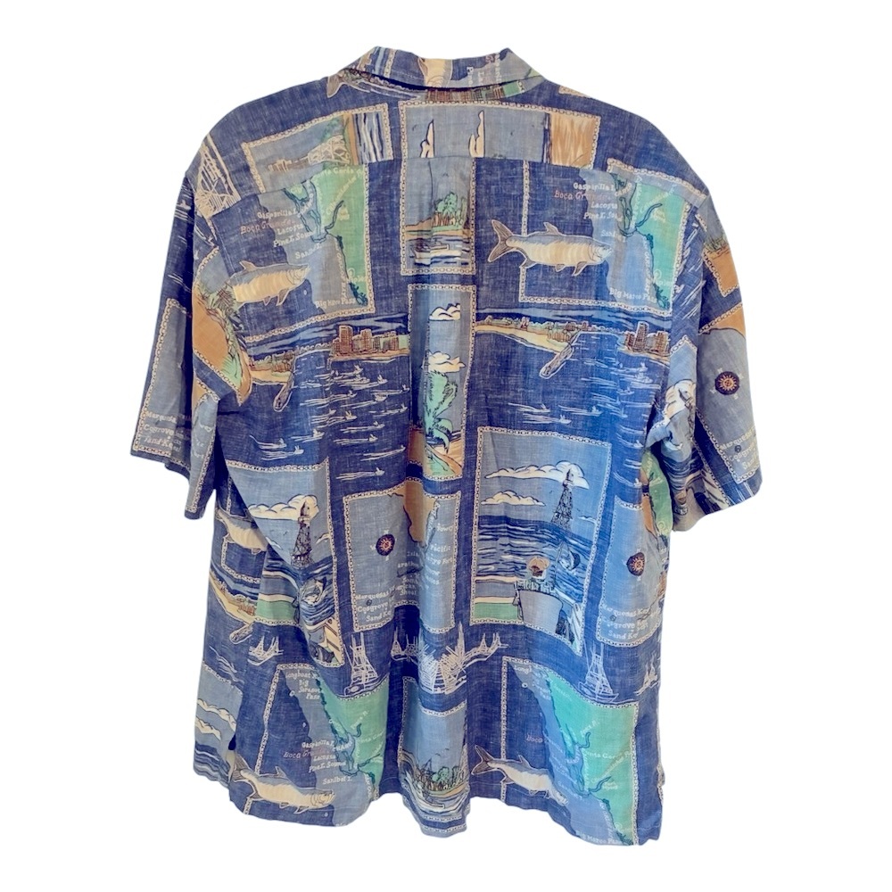 Bluewater Wear Vintage Hawaiian Button-up Short-sleeve Shirt Florida Keyes XL - Picture 2 of 8